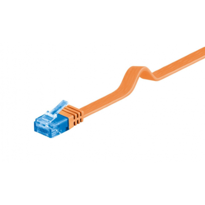 Patch cord  Cat 6A UTP plat, 7m, Cu, portocaliu Goobay