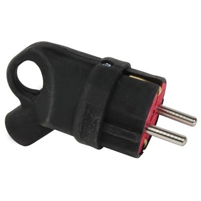 Stecher de cauciuc cu inel 16A 250V negru